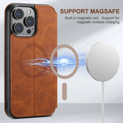 Pour iPhone 16 Plus Suteni J06 Coque de téléphone MagSafe en cuir mat rétro texture Litchi (Kaki)
