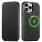 For iPhone 16 Pro Max Suteni J06 Retro Matte Litchi Texture Leather MagSafe Phone Case(Black)