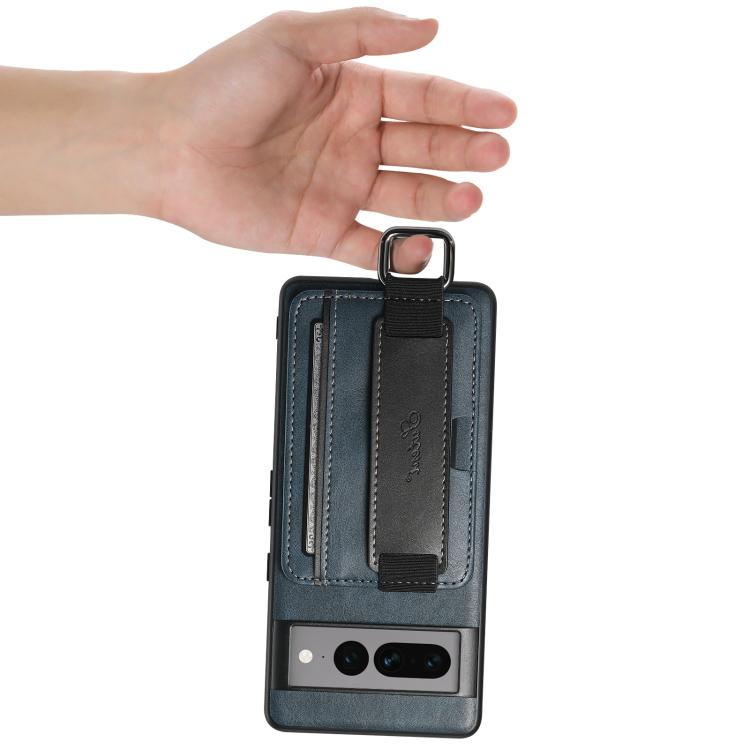For Googel Pixel 10 Pro Suteni H13 Card Wallet Wrist Strap Holder PU Phone Case(Blue)
