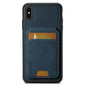 Pour iPhone X / XS Étui Portefeuille en Cuir Litchi Suteni H02 avec Béquille (Bleu)