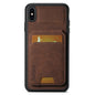 For iPhone XR Suteni H02 Litchi Leather Card Wallet Stand Back Phone Case(Brown)