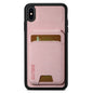 For iPhone XR Suteni H02 Litchi Leather Card Wallet Stand Back Phone Case(Pink)