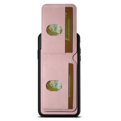 For iPhone XS Max Suteni H02 Litchi Leather Card Wallet Stand Back Phone Case(Pink)