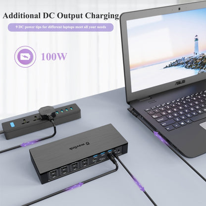 WAVLINK UG69PD10 1 to 4 Screens 4K/5K AV Transfer USB-C to HD Type-C Docking Station Hub, Plug:UK Plug