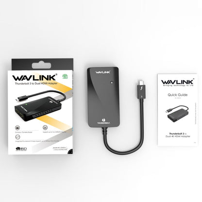 WAVLINK WL-UTA01H Type-C Thunderbolt 3 to Dual HDMI Multi-Screen Extender Splitter Adapter