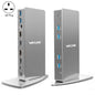 WAVLINK WL-UG69DK7 Laptops Type-C Universal Desktop Docking Station Aluminum Alloy HUB Adapter(UK Plug)