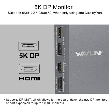 WAVLINK WL-UG69DK7 Laptops Type-C Universal Desktop Docking Station Aluminum Alloy HUB Adapter(EU Plug)