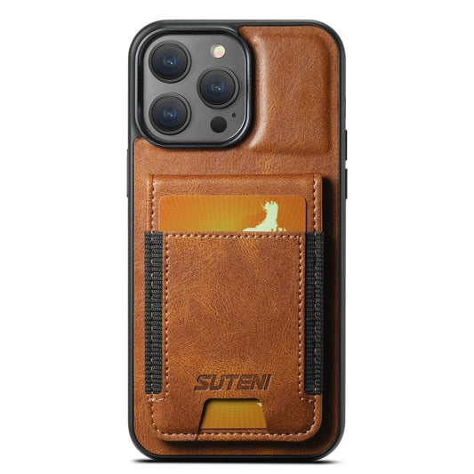 Pour iPhone 13 Pro Max Étui H03 en cuir huilé, portefeuille et support (Marron)