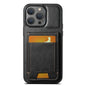For iPhone 13 Pro Suteni H03 Oil Wax Leather Wallet Stand Back Phone Case(Black)
