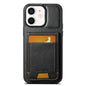 Pour iPhone 11 Étui portefeuille Suteni H03 en cuir huilé avec support (Noir)