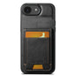 For iPhone 17e / 16e Suteni H03 Oil Wax Leather Wallet Stand Back Phone Case(Black)