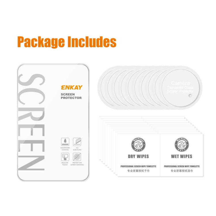 For OnePlus 12 10pcs ENKAY Hat-Prince  9H Rear Camera Lens Tempered Glass Film