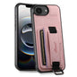 For iPhone 17e / 16e Suteni H13 Litchi Leather Wrist Strap Wallet Back Phone Case(Pink)