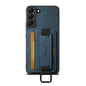Pour Samsung Galaxy S24+ 5G Étui de téléphone portefeuille Suteni H13 en cuir Litchi avec dragonne (Bleu)