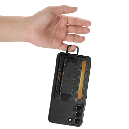 For Samsung Galaxy S23+ 5G Suteni H13 Litchi Leather Wrist Strap Wallet Back Phone Case(Black)