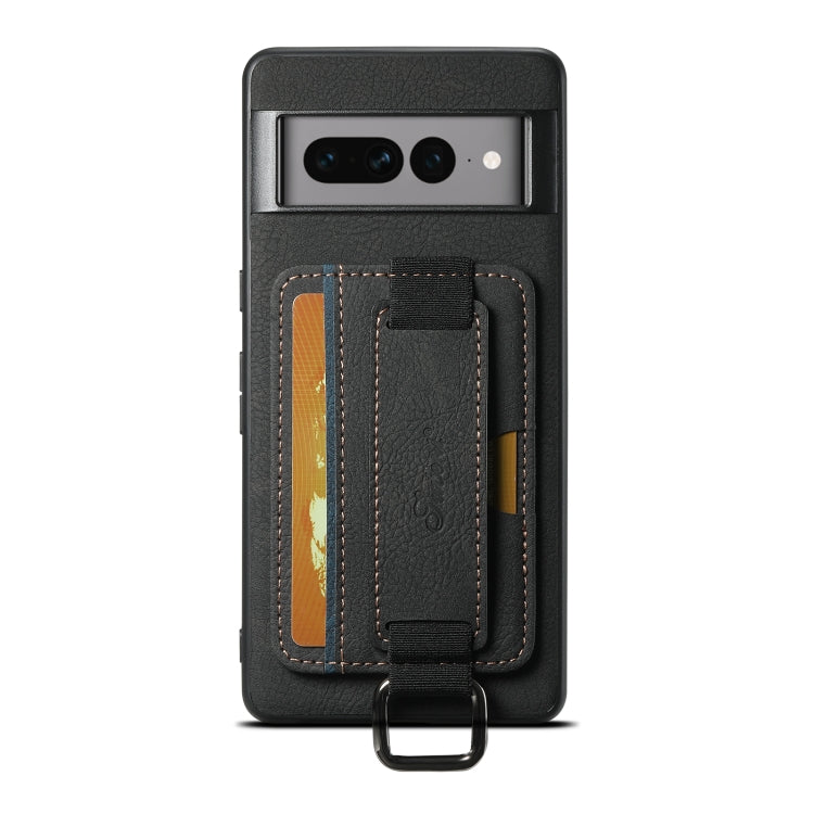 For Google Pixel 8a Suteni H13 Litchi Leather Wrist Strap Wallet Back Phone Case(Black)