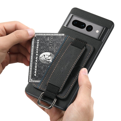For Google Pixel 8a Suteni H13 Litchi Leather Wrist Strap Wallet Back Phone Case(Black)