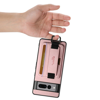 For Google Pixel 6a Suteni H13 Litchi Leather Wrist Strap Wallet Back Phone Case(Pink)