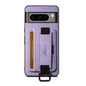 Pour Google Pixel 9 Pro Étui H13 Suteni en cuir litchi avec dragonne et porte-cartes (violet)