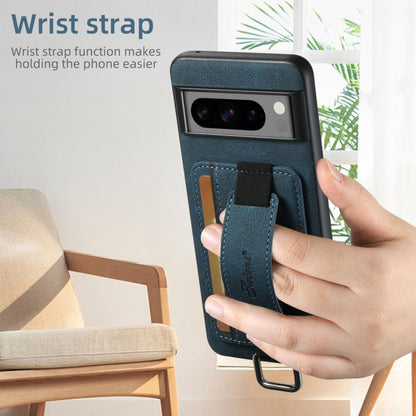 For Google Pixel 9 Pro XL Suteni H13 Litchi Leather Wrist Strap Wallet Back Phone Case(Blue)