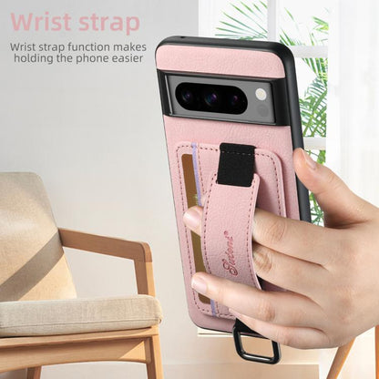 For Google Pixel 9 Pro XL Suteni H13 Litchi Leather Wrist Strap Wallet Back Phone Case(Pink)