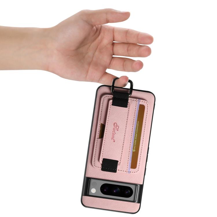 For Google Pixel 10 Pro XL Suteni H13 Litchi Leather Wrist Strap Wallet Back Phone Case(Pink)