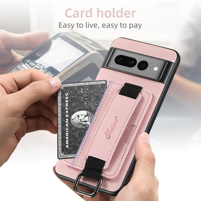 For Google Pixel 10 Pro XL Suteni H13 Litchi Leather Wrist Strap Wallet Back Phone Case(Pink)