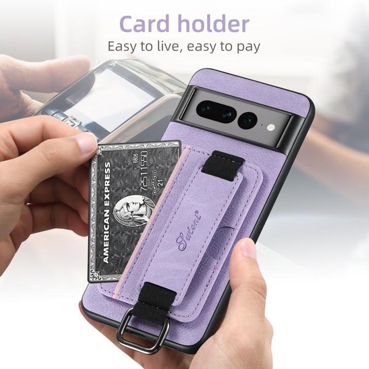 For Google Pixel 10 Pro XL Suteni H13 Litchi Leather Wrist Strap Wallet Back Phone Case(Purple)