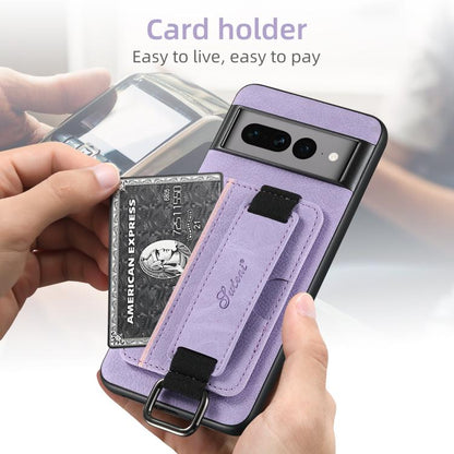 For Google Pixel 10 Pro XL Suteni H13 Litchi Leather Wrist Strap Wallet Back Phone Case(Purple)