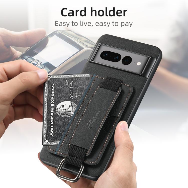 For Google Pixel 10 Suteni H13 Litchi Leather Wrist Strap Wallet Back Phone Case(Black)