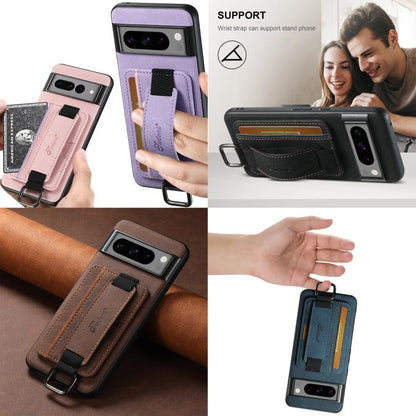 For Google Pixel 10 Suteni H13 Litchi Leather Wrist Strap Wallet Back Phone Case(Blue)