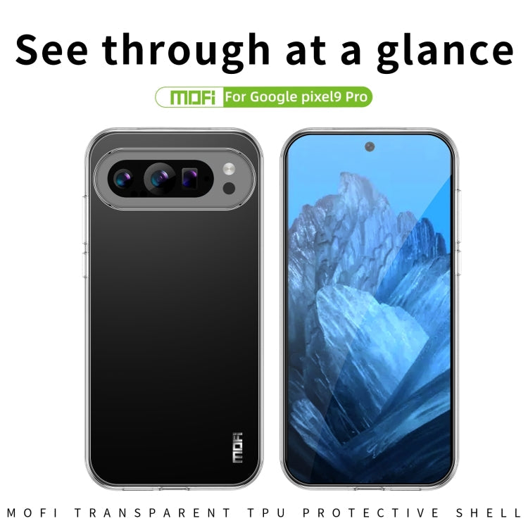 Pour Google Pixel 9 Pro MOFI Ming Series Coque de téléphone ultra-fine en TPU (Transparent)