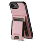 For iPhone 17e / 16e Suteni H03 Litchi Leather Card Bag Stand Back Phone Case(Pink)