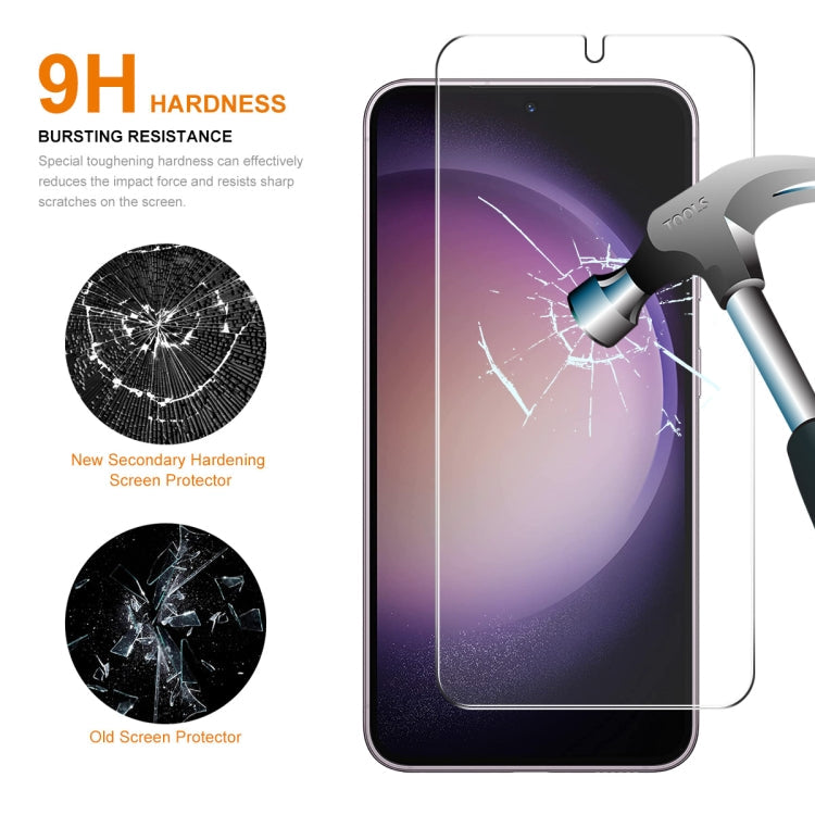 Pour Samsung Galaxy S24 5G, 2 films en verre trempé ENKAY 0,18mm en aluminium-silicium, compatibles avec le déverrouillage par empreinte digitale ultrasonique