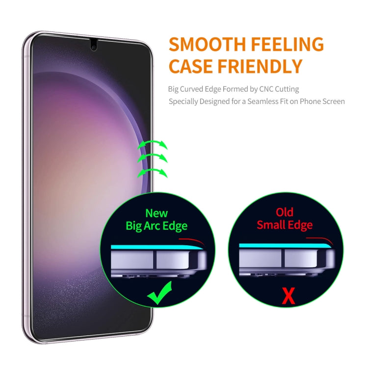 Pour Samsung Galaxy S24 5G, 2 films en verre trempé ENKAY 0,18mm en aluminium-silicium, compatibles avec le déverrouillage par empreinte digitale ultrasonique