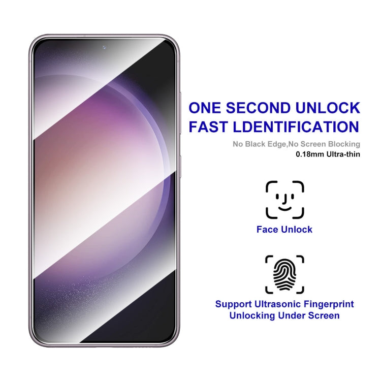 For Samsung Galaxy S25 / S24 5G ENKAY Hat-Prince 0.18mm High Aluminum-silicon Tempered Glass Film, Support Ultrasonic Fingerprint Unclock