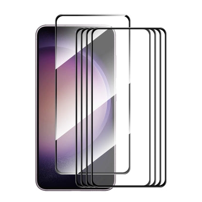 Pour Samsung Galaxy S24 5G 5 pièces ENKAY Hat-Prince 0.18mm Film en verre trempé haute teneur en aluminium-silicium, compatible avec le déverrouillage par empreinte digitale ultrasonique