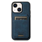 For iPhone 14 Plus Suteni H17 Litchi Texture Leather MagSafe Detachable Wallet Phone Case(Blue)