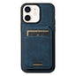 Pour iPhone 12, étui portefeuille détachable Suteni H17 en cuir texturé litchi avec MagSafe (bleu)
