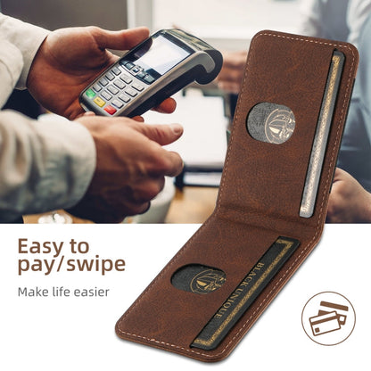 For iPhone 16 Suteni H17 Litchi Texture Leather MagSafe Detachable Wallet Phone Case(Brown)