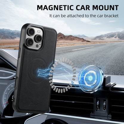 For iPhone 16 Pro Suteni H17 Litchi Texture Leather MagSafe Detachable Wallet Phone Case(Black)