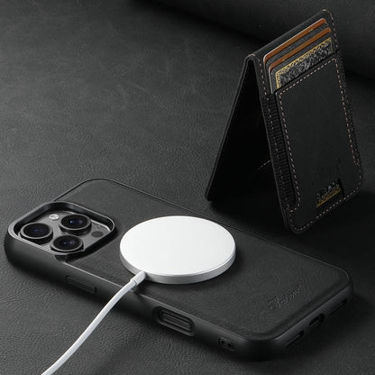 For iPhone 17e / 16e Suteni H17 Litchi Texture Leather MagSafe Detachable Wallet Phone Case(Black)