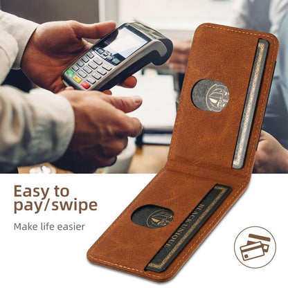 For iPhone 17e / 16e Suteni H17 Litchi Texture Leather MagSafe Detachable Wallet Phone Case(Khaki)