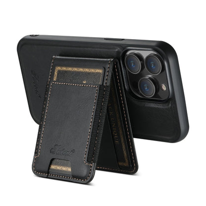 Pour iPhone 14 Plus Étui portefeuille détachable en cuir SUTENI H17 Oil Eax MagSafe (Noir)
