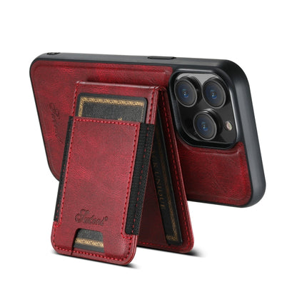 For iPhone 14 Pro Max Suteni H17 Oil Eax Leather MagSafe Detachable Wallet Phone Case(Red)