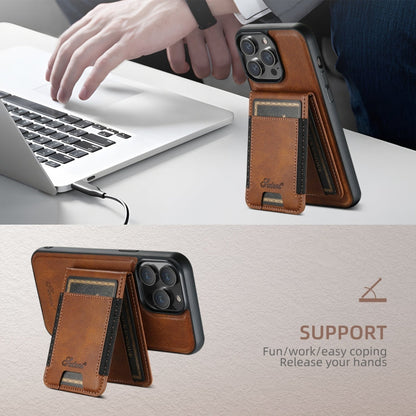 For iPhone 16 Pro Suteni H17 Oil Eax Leather MagSafe Detachable Wallet Phone Case(Brown)