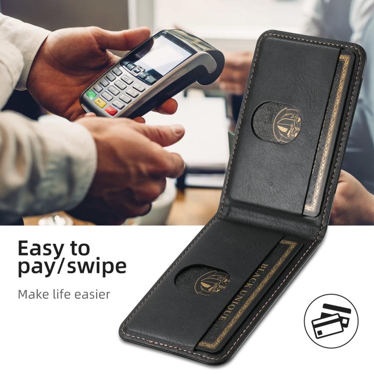 For iPhone 17e / 16e Suteni H17 Oil Eax Leather MagSafe Detachable Wallet Phone Case(Black)