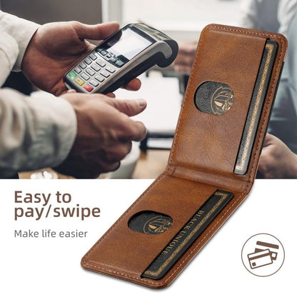 For iPhone 17e / 16e Suteni H17 Oil Eax Leather MagSafe Detachable Wallet Phone Case(Brown)