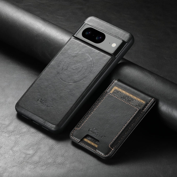 For Google Pixel 8 Suteni H17 Oil Eax Leather Detachable Wallet Phone Case(Black)
