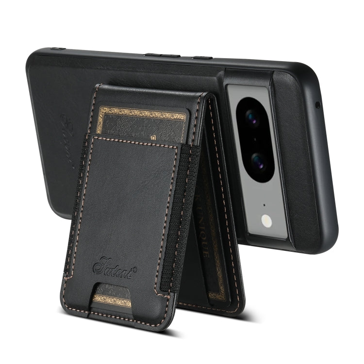 For Google Pixel 8 Suteni H17 Oil Eax Leather Detachable Wallet Phone Case(Black)